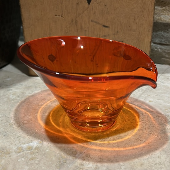 3 Vintage VIKING Glass Spouted Decorative Bowls Orange, Yellow, Green MCM - Picture 9 of 10